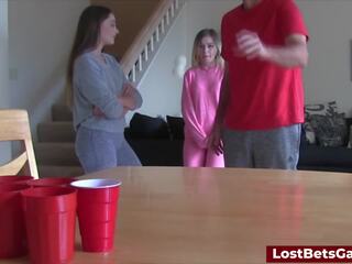 A enchanting Game of Strip Pong Turns Hardcore Fast: Blowjob sex video feat. Aften Opal by Lost Bets Games