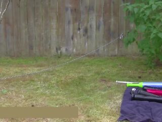Young female Stuffs the Slave Outdoors, Free adult video b1 | xHamster