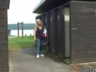 Plump nubile darling fucked in a public changing room