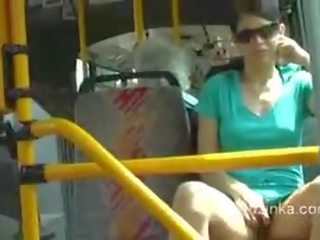 Zuzinka touches сама на a автобус